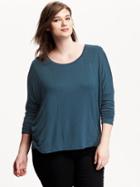 Old Navy Womens Plus Drop Shoulder Soft Tee Size 1x Plus - Kelp Forest