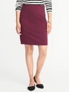 Old Navy Womens Ponte-knit Pencil Skirt For Women Cabernet Size L