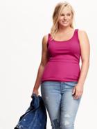 Old Navy Fitted Rib Knit Plus Size Layering Tank Size 1x Plus - Fuchsia Revenue