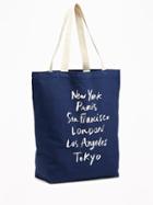 Old Navy Graphic Canvas Tote For Women - Navy Blue