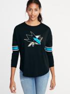 Old Navy Womens Nhl Team Sleeve-stripe Tee For Women San Jose Sharks Size M