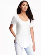 Old Navy Relaxed Curve Hem Tee For Women - White