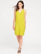 Old Navy Crochet Strap V Neck Shift Dress For Women - Out On A Lime