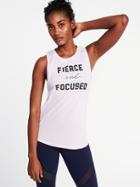 Old Navy Womens Relaxed Graphic Performance Muscle Tank For Women Fierce And Focused Size S