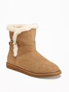 Old Navy Sherpa Lined Boots For Women - Nutmeg