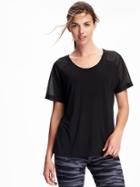 Old Navy Go Dry Short Sleeve Mesh Train Top For Women - Black