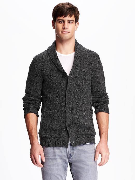 Old Navy Shawl Collar Cardigan For Men - Dark Charcoal Gray