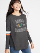 Old Navy Womens College-team Graphic Drop-shoulder Tee For Women University Of Miami Size Xs