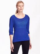 Old Navy Womens Active Crepe Tee Size L - Sapphire Isle