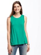 Old Navy Relaxed Tulip Back Jersey Sleeveless Top For Women - Dreamy Green