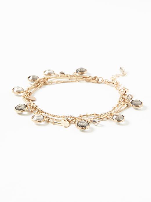 Old Navy Crystal Coin Bracelet For Women - Grey Opal