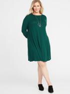 Old Navy Womens Plush-knit Plus-size Swing Dress Botanical Green Size 1x