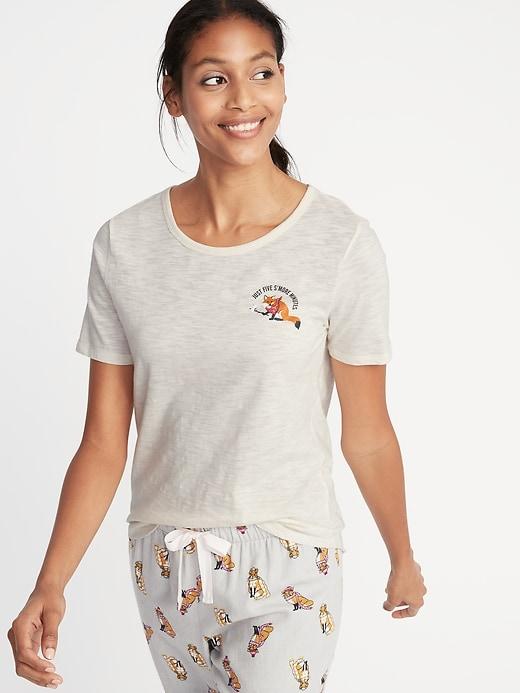 Old Navy Womens Graphic Slub-knit Sleep Tee For Women Just Five S';more Minutes Size L