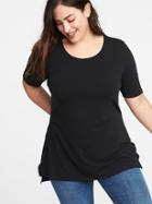 Old Navy Womens Semi-fitted Plus-size Crew-neck Tunic Black Size 2x