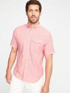 Old Navy Mens Slim-fit Linen-blend Shirt For Men Pink Different Size Xxl