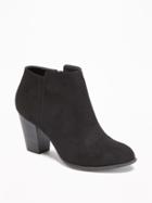Old Navy Sueded Ankle Boot For Women - Black