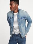 Old Navy Mens Distressed Denim Trucker Jacket For Men Light Wash Size M