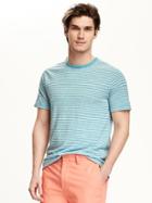 Old Navy Striped Crew Neck Tee For Men - Teal