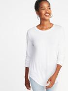 Old Navy Womens Luxe Crew-neck Tee For Women Cream Size Xs