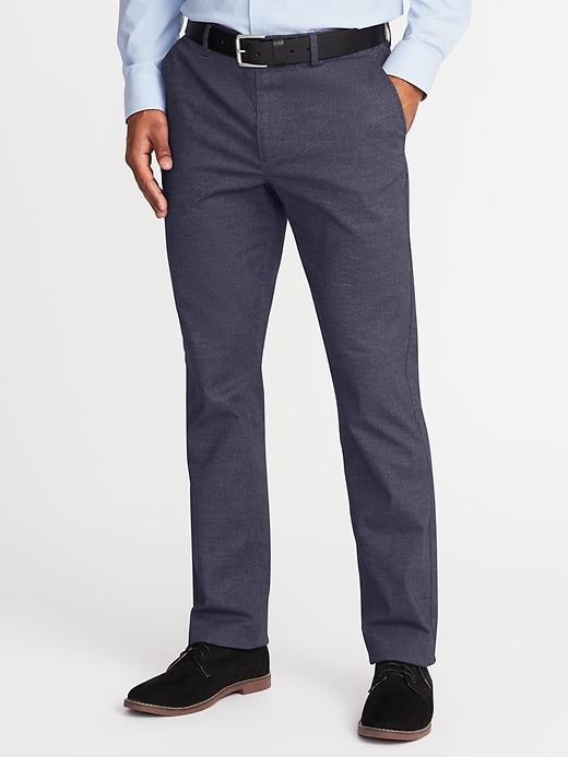 Old Navy Mens Straight Signature Built-in Flex Non-iron Pants For Men Dark Navy Size 30w