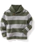 Old Navy Striped Shawl Collar Pullover - Grazing Grasses
