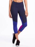 Old Navy Go Dry High Rise Color Block Crops For Women - Color Block Warm