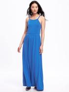 Old Navy High Neck Maxi Dress For Women - Blue Flower