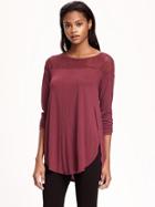 Old Navy Relaxed Tulip Hem Lace Top - Borscht