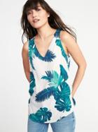 Old Navy Womens Relaxed Sleeveless Cutout-back Top For Women Pink Palm Size Xs