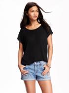 Old Navy Relaxed Dolman Sleeve Tee For Women - Black