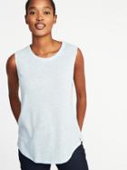 Old Navy Womens Relaxed High-neck Linen-blend Tank For Women Just Chill Size Xl