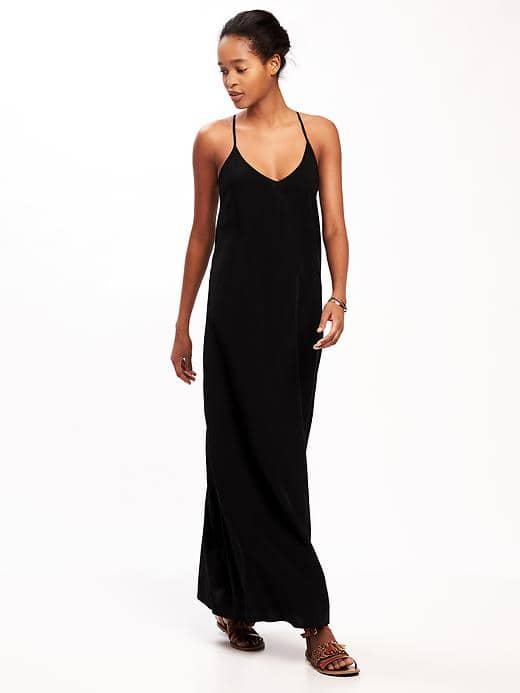 Old Navy Sleeveless V Neck Maxi Dress For Women - Blackjack