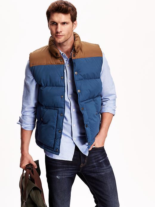 Old Navy Mens Colorblocked Frost Free Vest Size Xxl Big - Blue Void