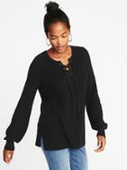 Old Navy Womens Lace-up Sweater For Women Blackjack Size Xs