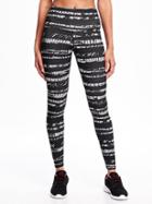 Old Navy Go Dry High Rise Printed Compression Legging For Women - Black/white Bottom