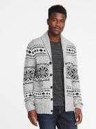 Old Navy Mens Shawl-collar Wool-blend Cardigan For Men Heather Gray Size L