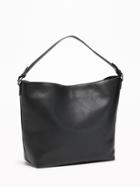 Old Navy Womens Faux-leather Slouchy Hobo For Women Black Size One Size