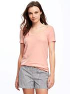 Old Navy Classic Semi Fitted Tee For Women - Just Peachy