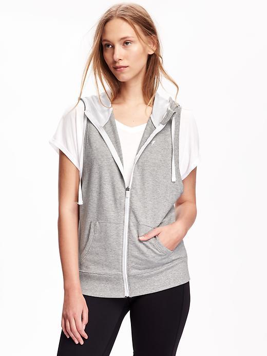 Old Navy Loose Fit French Terry Vest For Women - Light Grey Heather