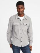 Old Navy Mens Regular-fit Fleece Utility Shirt For Men Heather Gray Size L