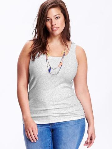 Fitted Rib-knit Plus-size Layering Tank