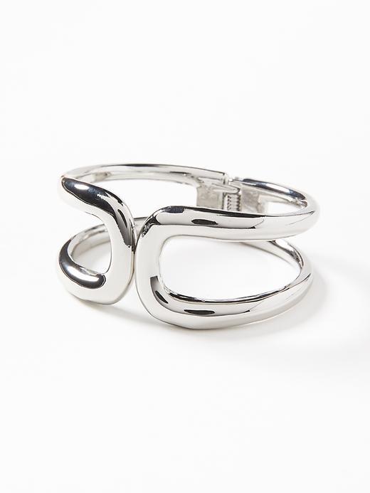 Old Navy Wide Hinge Bracelet For Women - Silver