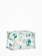 Old Navy Womens Clear Printed Cosmetic Bag For Women Cactus Size One Size