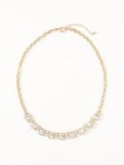 Old Navy Crystal Square Necklace For Women - Gold