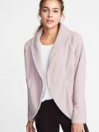 Old Navy Womens Micro Performance Fleece Cocoon Wrap Jacket For Women Plum Tonic Size S