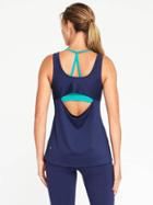 Old Navy Go Dry Cutout Back Tank For Women - Night Cruise