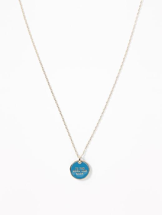 Old Navy  To The Moon And Back Pendant Necklace For Women Gold Size One Size