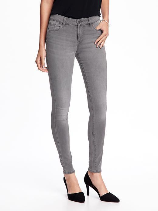 Old Navy Womens Mid-rise Gray-wash Rockstar Super Skinny Jeans For Women Gray Size 20