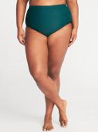 Old Navy Womens High-rise Smooth & Slim Plus-size Swim Bottoms Spruce Mountain Size 2x