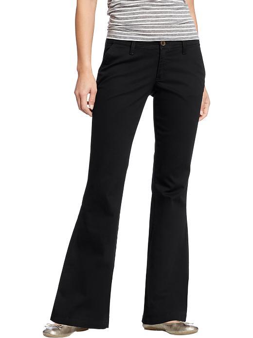 Old Navy Womens Flared Khakis Size 0 - Black